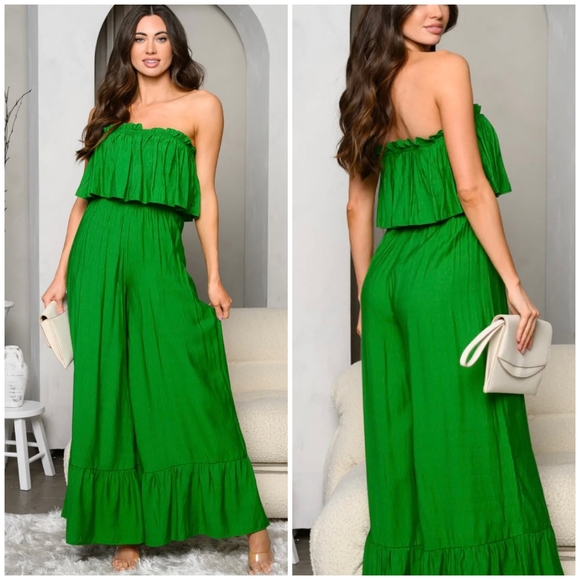 TCEC Chic Kelly Green Jumpsuit - Picture 6 of 6